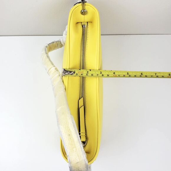 Marc Jacobs Calfskin Tempo Baguette Shoulder Bag Purse Meadowlark Yellow NEW - Picture 9 of 11